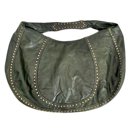 Vintage Y2K Kooba Green Leather Studded Large Hobo Bag - Picture 4 of 8