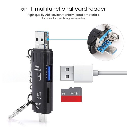 5 In 1 Type C OTG USB2.0 Multi Function Card Reader Memory Card Micro Memory FY - Afbeelding 4 van 14