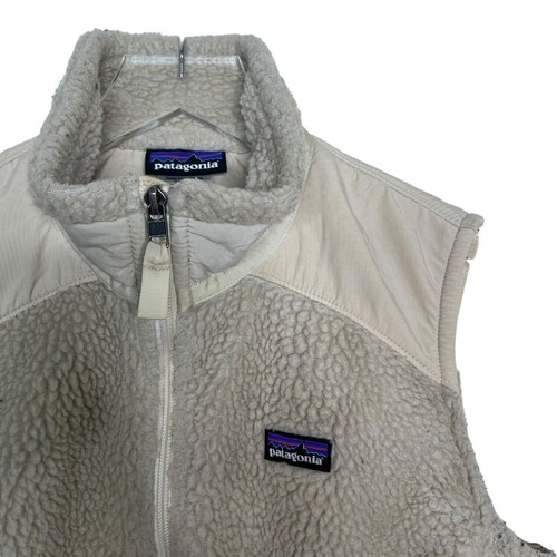 Patagonia Retro-X Full Zip Deep Pile Vest FLAW Natural Cream Womens Large - Picture 4 of 6