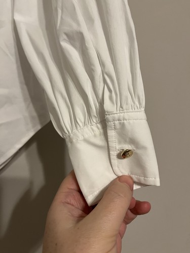 Lauren Ralph Lauren White Gold Buckle Back Blouse - Picture 10 of 11