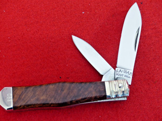 Coltello Ka Bar KABAR USA come nuovo DMB88 legno burl ondulato centro Boot Hill