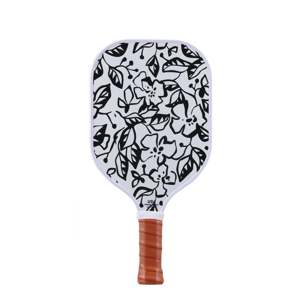 Лопатка для пиклбола Sakar Adults Черная с цветочным рисунком / в горошек, двусторонняя