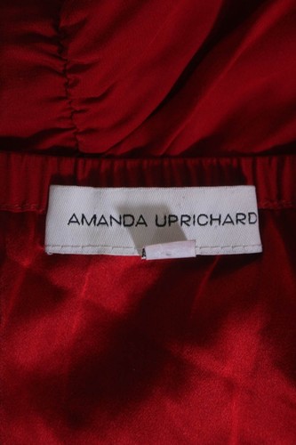 Amanda Uprichard Womens Scoop Neck Spaghetti Straps Silk Mini Dress Red Size M - Picture 4 of 5