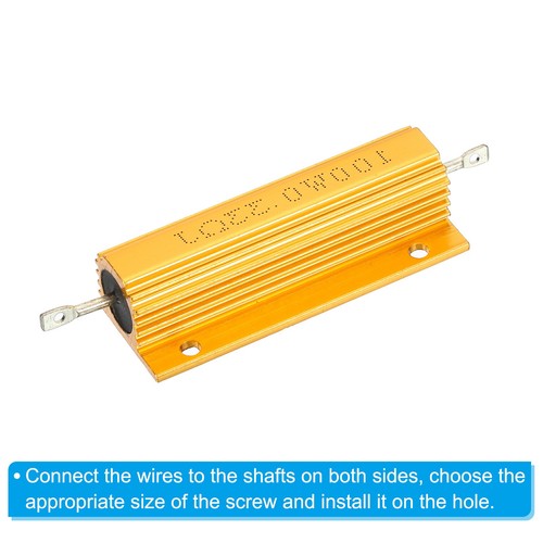 2X 100W 0.33 Ohm Aluminum Shell Resistor Wirewound Screw Tap Power Resistor - Picture 5 of 6
