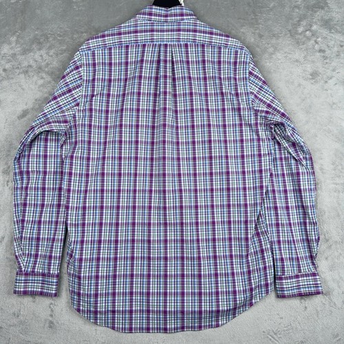 Ralph Lauren Performance Button Down Shirt Mens Large Plaid Purple Blue Green - Picture 3 of 12