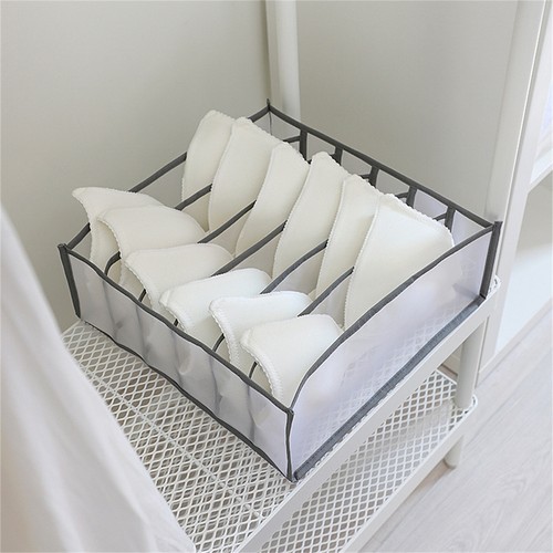 6/7/11 grids Foldable Separate Underwear Drawer Storage Box Socks Bra Organizer - Picture 4 of 18