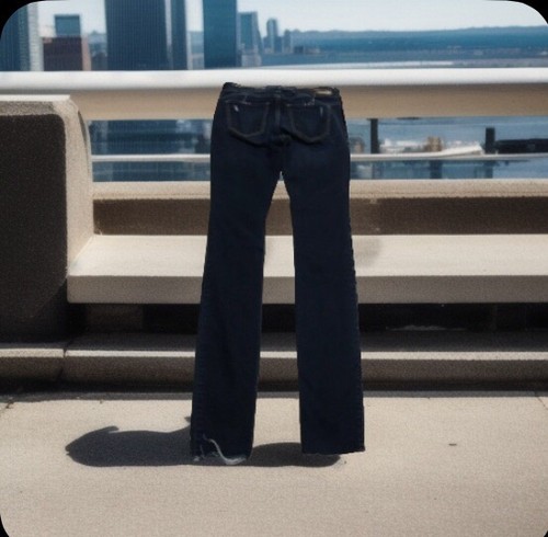 Hollister California Junior Mädchen Gr. O Regular W-24 L-30 blau Ripped Denim Jeans - Bild 16 von 23
