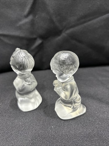 FENTON Boy and Girl Praying Crystal Velvet Glass Figurines 4”T X1.5”W - Picture 5 of 9