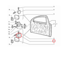 CERNIERA PORTA LATERALE INF ANT/ POST SX FIAT MAREA - BRAVO ORIGINALE 7769292