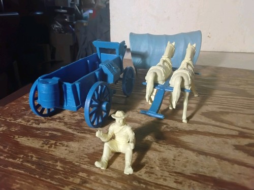 1959 Marx Blue Wagon w/Blue Top Wagon Train Ringo Gunsmoke Western Playset - Bild 8 von 8
