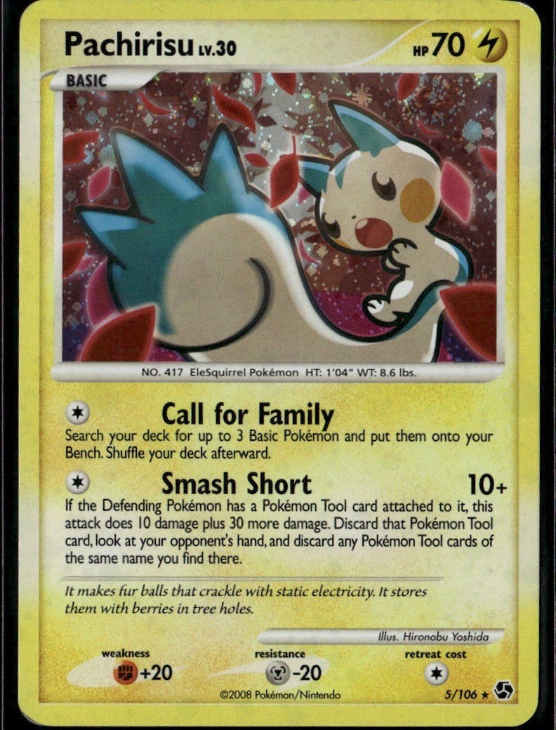 Pachirisu Holo Rare Great Encounters 5/106 Lightning Holo Pokemon Card