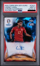 2024 Topps Chrome Sapphire UEFA EURO Lamine Yamal Auto RC PSA 9/10