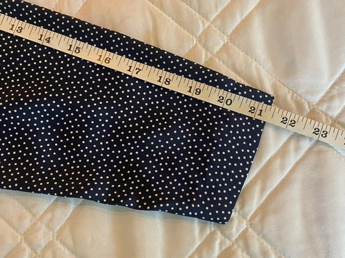 Vintage Leslie Fay Navy White Polka Dot Midi Dress Long Sleeve Petite Sz 8 - Picture 20 of 21