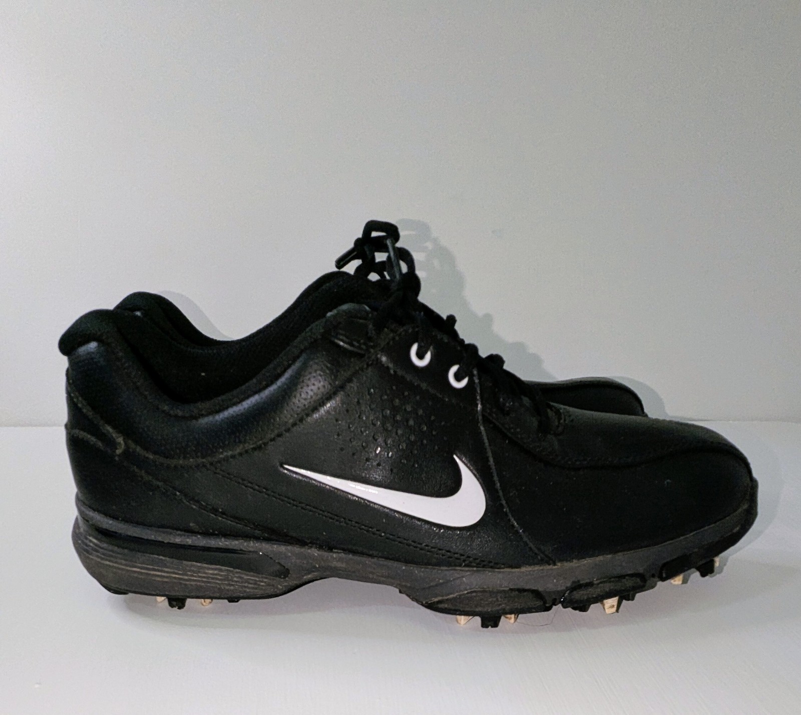 Black Leather Sz (8) Soft Spikes 628527-002