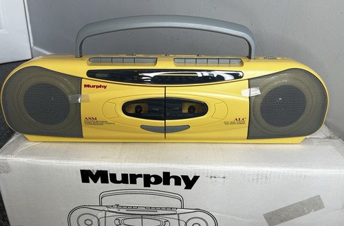Murphy Stereo Radio Cassette Recorder Player Yellow Vintage Boombox CRS203 NEW - Picture 12 of 16