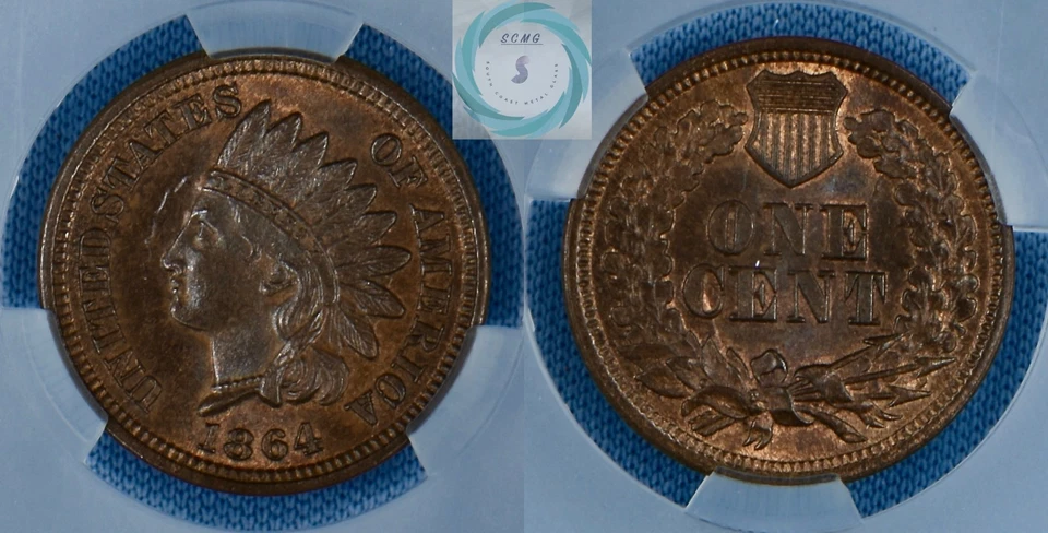 1864 1C Indian Head Cent CAC MS65BN Bronze - Lots of Remaining Red!!! - Image 4 of 4