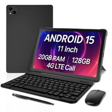 11" Android 15 Tablet with Keyboard  Mouse, Octa-Core T615, 20GB RAM 6 14GB...
