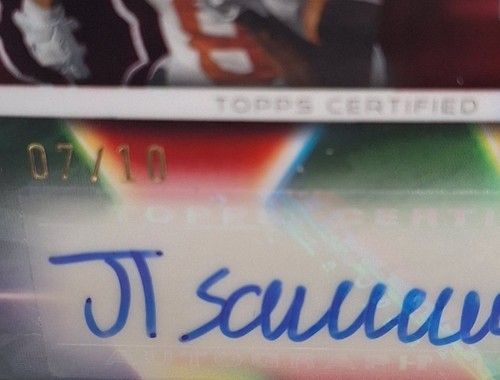 XAVIER WORTHY JA'TAVION SANDERS 2023 BOWMAN U BEST DUAL AUTO RED 07/10 SSP TEXAS - Picture 2 of 3