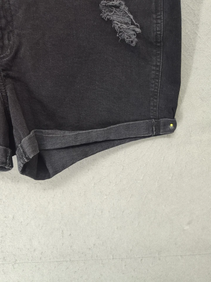 Pantalones Cortos Old Navy Para Mujer 16 Tiro Medio Novio Envejecido Denim Puños Informales Foto 4 de 4