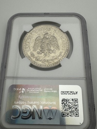 1944-M MEXICO CAP & RAYS SILVER 1 UN PESO ESTADOS UNIDOS MEXICANOS NGC MS 63 - Picture 2 of 5