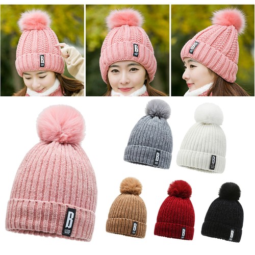 Damen Strickmütze Strick-Beanie mit Bommel, Winter-Mütze, Bommelmütze, Mütze - Picture 4 of 20