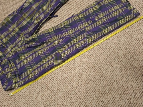 Burton Ski Pants Dryride Womens M Plaid Purple Yellow Fleece Lined - Bild 5 von 7