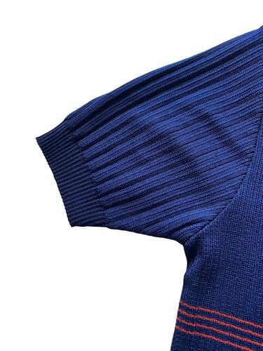 Vintage John Brown Dagger V-Neck Tee Men’s 20 Blue Stripe Knit Retro Shirt - Bild 10 von 14