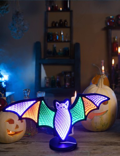 Christmas LED Infinity Lights Bat - Colorful Optical Illusion Night Light for... - Picture 8 of 9