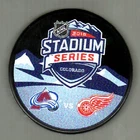 STADIUM SERIES 2016 NHL DUEL PUCK DETROIT RED WINGS vs COLORADO AVALANCHE #6L#3L