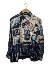 WACKO MARIA Long Sleeve Shirt M Rayon BLK All Over Pattern
