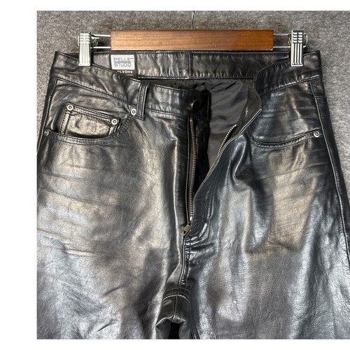 Wilsons Leather Pelle Studio Black Pants Mens Size 32 Hipster Biker Punk Goth - Picture 11 of 14