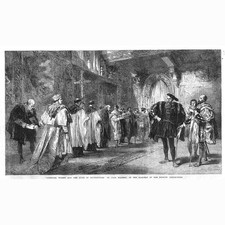 CARDINAL WOLSLEY and the DUKE of BUCKINGHAM - Antique Print 1862