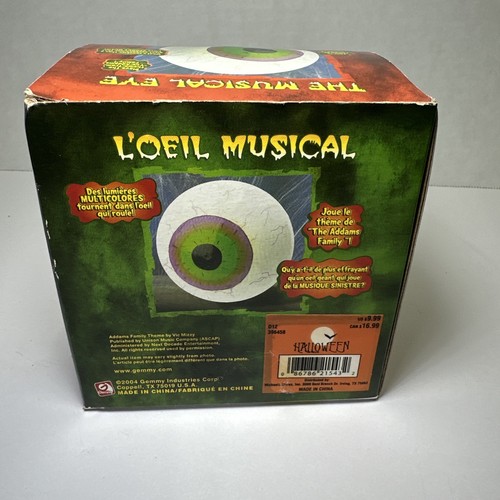 2004 Gemmy musikalisches Auge singen Halloween Augapfel spielt die Adams Familie LESEN - Bild 3 von 7