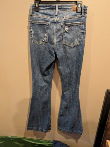 Judy Blue Luna Trouser Flare High Rise Jeans Size 5/27 Button Fly Medium Wash - Picture 6 of 9