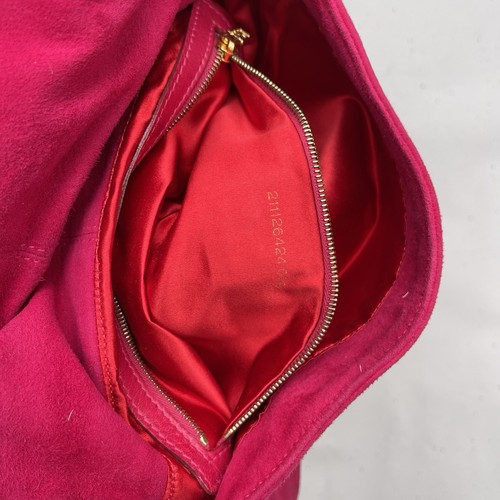 FENDI Mamma Baguette Pink Suede Gold Glitter Flap Shoulder Bag Purse - Picture 15 of 19