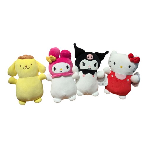Squishmallows Hug Mees 4er Set Hello Kitty Kuromi Pompompurin My Melody Sanrio - Bild 1 von 22