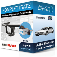 Für Alfa Romeo 159 Sportwagon 06- AUTO HAK Anhängerkupplung starr + 7polig neu