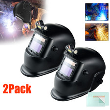 2 Pack True Color Solar Auto Darkening Welding Helmet Arc Tig Mig Grinding Hood