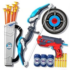Kids Bow and Arrow Set,Archery Toy Set with Light-up LED,10 Suction Cup