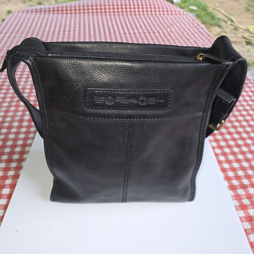 Vintage Fossil Leather Shoulder Bag Double Front Pocket Black 12 x 10 x 3 - Picture 4 of 10
