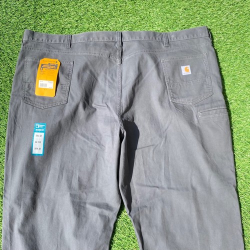 Carhartt Mens Rugged Flex Relaxed Fit Canvas 5 Pocket Work Pants 54x32 Gray - Picture 11 of 14