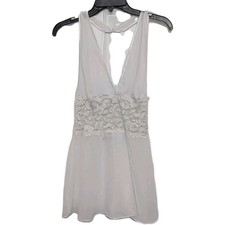 Seductive Wear By Cinema Etoile Babydoll Medium Sheer White W/ Mesh Bra Vintage 