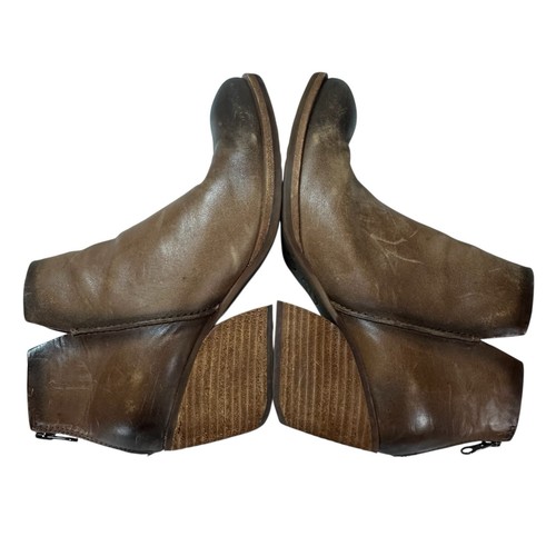 Kork-Ease Chandra II Brown Leather Booties Women Size 9 Cowgirl Western Rodeo - Picture 5 of 11