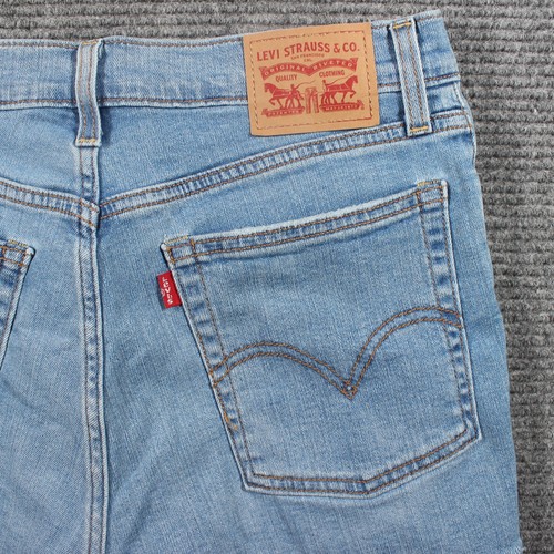 Levi’s High Rise Shorts Damen 30 Light Wash Distressed Raw Hem Stretch - Bild 4 von 6