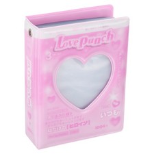 3inch Kpop Love Heart Hollow Mini Photo Album with 40 Photos Pink Love Pouch 