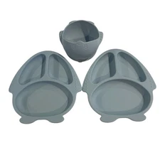 Silicone Suction Feeding Plates And Bowl For Infants And Toddlers BPA Free