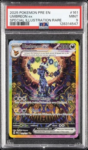 2025 POKEMON PRE EN-PRISMATIC EVOLUTIONS #161 UMBREON EX PSA 9