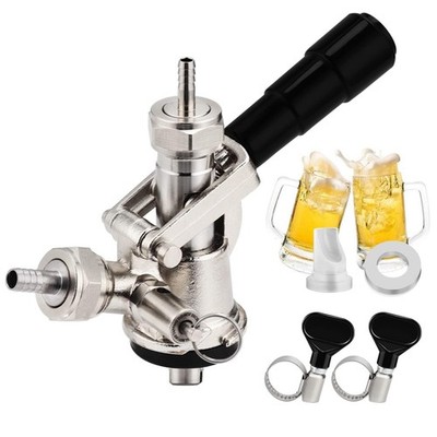 European Sankey S System Keg Coupler, 1/4'' Beer Barb Stainless Steel Probe B...