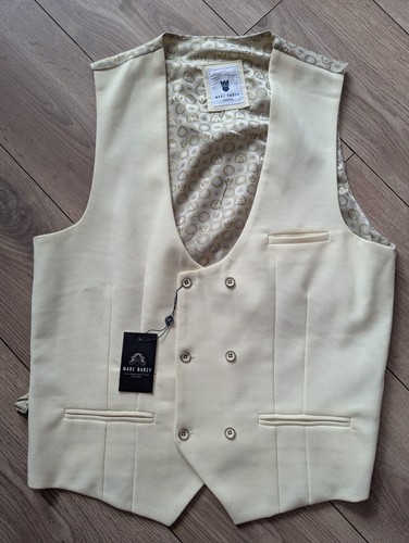 Brandneu Marc Darcy Kelvin Zweireiher Anzug Weste Stone 44 Regular 4
