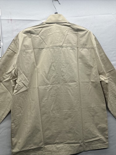 Topman Herren beige lässig durchgehender Reißverschluss Overshirt Größe Large gestreift Langarm - Bild 21 von 21